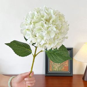 White <b>Hydrangea</b> Flower Home Decoration <b>Artificial</b> Flowers High Quality Simulation <b>Hydrangea</b> Silk Flower With Clear Glass Vase - Product Image 3