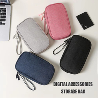 Benutzerdefiniertes Logo Kleine Reisetasche Reißverschlusstasche für Digitale Zubehörteile Aufbewahrung Handy-Ladegerät Datenkabel Organizer-Tasche