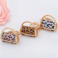 Porte-clés fantaisie en métal 3D motif léopard pour sac à main, sac à dos, voiture, pendentif de sac à main pour femme