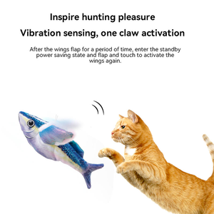 Nouveau jouet pour chat électrique battant son et secouant jouet de poisson en plastique pour chats poisson d'auto-Simulation avec ailes oscillantes jouet en peluche pour animaux de compagnie - Product Image 2