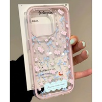 Coque d'iPhone 3-en-1 transparente en TPU souple, motif floral romantique printanier, couleurs bonbon, pour iPhone 17, 16, 13, 15, 14, 12, 17 Air Pro Max