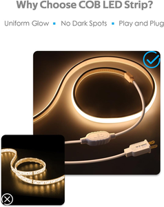 110V 220V COB LED เทปแถบยืดหยุ่นกันน้ำกลางแจ้งแบบสว่างพิเศษสำหรับห้องนั่งเล่นอาคารอาคารเชิงพาณิชย์วิศวกรรม - Product Image 4
