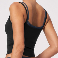 Nouveaux hauts sans manches pour femmes, style corset court, bicolore, dos nu en U, pour le yoga et le sport, vente en gros