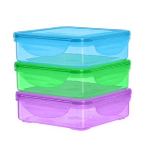 600ml Bpa Free Plastic Take Out Sandwich Toast <strong>Breakfast</strong> Food Storage <strong>Container</strong> with Airtight Lid Food Box - Product Image 1