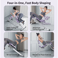 Appareil d'entraînement abdominal pliable pour la maison, machine de mise en forme de la taille, équipement de crunch à résistance réglable avec bandes de résistance