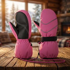 Custom Winter Ski <b>Gloves</b> Waterproof Breathable Insulated Zipper Snowboarding Mittens Factory Wholesale - Product Image 3