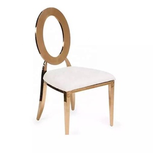 Stackable Hollow Stainless Steel Gold Silver Rose Gold <strong>Small</strong> Round Back Wedding <strong>Chair</strong> <strong>for</strong> Hotel Wedding - Product Image 6