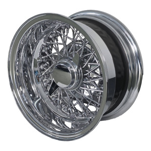 Nuovo Cerchio in Acciaio Cromato 13x7 14x7 a <span class=keywords><strong>60</strong></span> Raggi con Offset Inverso e Chiusura a Croce, Ruota Universale con Tappi e Adattatori Inclusi - Product Image 3