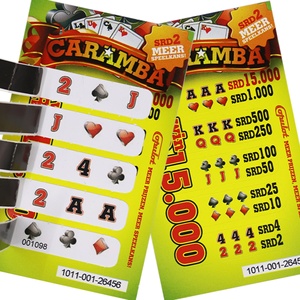 Billets de jeu à gratter pour poker, jeu à 5 fenêtres, en papier couché, design personnalisé - Product Image 1