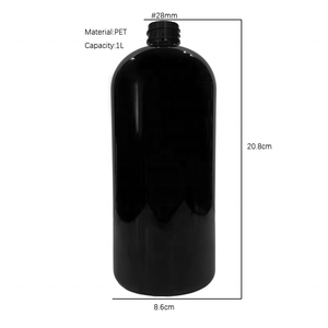 Bouteille de shampoing noire vide 1 litre 1000ml récipient de l'après-shampoing en <span class=keywords><strong>plastique</strong></span> bouteille en <span class=keywords><strong>plastique</strong></span> de lavage du corps - Product Image 2