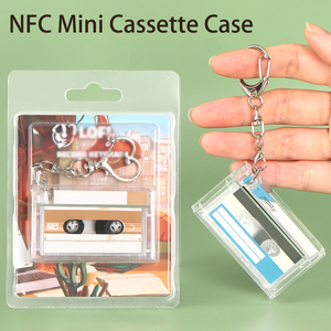 YUZMEI Llavero Personalizado con Mini Casete Impreso en Papel, Caja <span class=keywords><strong>de</strong></span> Mini CD NFC, Estuche <span class=keywords><strong>de</strong></span> Plástico para Casete, Llavero NFC - Product Image 5