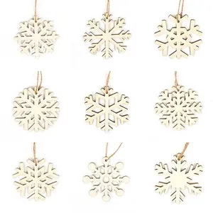 Laser Cut Wooden Christmas Ornaments Xmas Decoration Wooden snowflakes