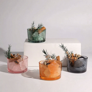 Wholesale Customizable DIY Aromatherapy Empty Glass Candle <b>Cup</b> Stained Round Glass Candle Holder Jar - Product Image 1