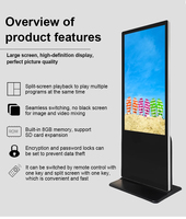 Écran tactile Totem ultra-fin de 50 pouces disponible, kiosque publicitaire, lecteur LCD, signalisation numérique sur pied