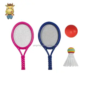 Raket ile bebek 2 in 1 Badminton egzersiz oyuncak açık tenis eğitim sıçrama oyuncak seti erkek kız