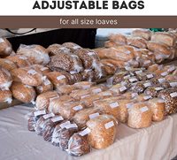 Bolsas grandes de plástico reutilizables para pan, bolsas transparentes con 100 corbatas para panaderos y propietarios de panadería, paquete de 100 Uds.