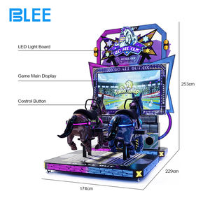 Máquina de Juego de Carreras de <span class=keywords><strong>Caballos</strong></span> para Dos Jugadores BLEE, Iluminación LED, Simulador de Carreras Interactivo para Parque de Atracciones, Juego en Venta - Product Image 6