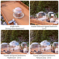 Dôme transparent coupe-vent avec vue panoramique, pergola, mini-maison, pièce en polycarbonate et verre