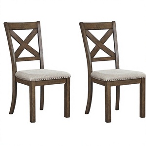 Silla de Comedor de Madera Maciza de Estilo Francés Retro Wabi-Sabi con Tapicería de Tela Suave, Muebles para el Hogar, para Sala de Estar - Product Image 4