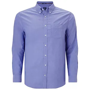 Blusa de manga larga de seda para oficina, camisa de Color liso con botones azules claros y Mancuernas