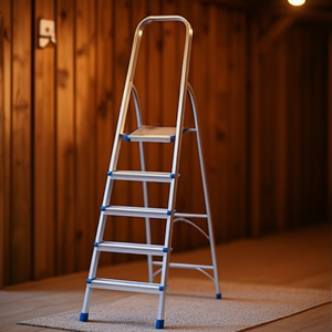 Scala in alluminio a 6 gradini 139 cm per uso domestico con impugnatura di sicurezza - Product Image 3