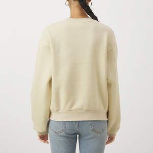 Sudadera de manga larga de algodón 100% para mujer, sudadera informal para otoño e invierno, cuello redondo, secado rápido, transpirable, logotipo frontal personalizado - Product Image 3