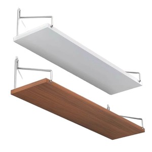 Wall-mounted Wrought Iron Shelf Rectangle Panel 1pc Living Room Storage Organization Neatening Bookshelf TV Wall Decor - Product Image 5