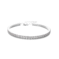 Bracelet tennis ajustable en argent sterling 925, bijou raffiné et tendance, serti d'un seul rang de zircons transparents et brillants