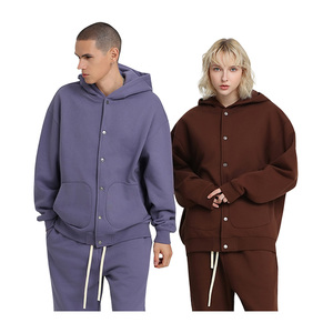 Nouvelle Collection Hiver 2025 – Cardigan à Capuche Ample Doublé Polaire avec Boutons – Veste Tendance de Marque – Sweat-shirt Épais à Capuche - Product Image 2