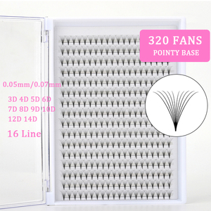 Hot bán pointy cơ sở SP C D M L Curl sai lụa <span class=keywords><strong>Mink</strong></span> khối lượng PREMADE Fan lông mi EVA sợi mắt nhọn cơ sở lông mi mở rộng - Product Image 3