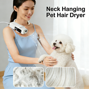 เครื่องเป่าขนสัตว์เลี้ยงแบบแขวนคอแบบแฮนด์ฟรีรุ่นใหม่ ความเร็วสูง อัจฉริยะ สำหรับสุนัขและแมว ผลิตภัณฑ์ทำความสะอาดและเสริมความงาม - Product Image 1