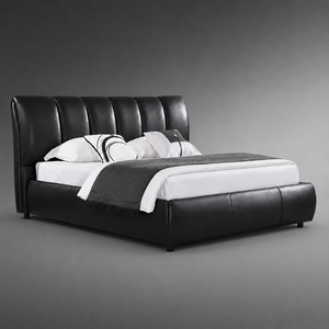 <span class=keywords><strong>Lit</strong></span> convertible en cuir moderne de luxe, capitonné, minimaliste, rembourré, en peluche, taille double, réglable - Product Image 3