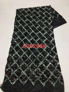 2023 mới màu đen T3D <span class=keywords><strong>sequin</strong></span> ren đính cườm vải tuyn vải cô dâu <span class=keywords><strong>sequin</strong></span> vải - Product Image 4