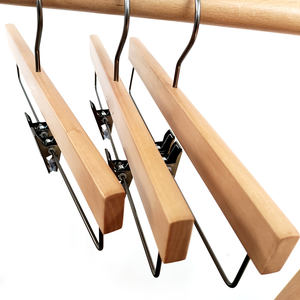 Vendita calda negozio di abbigliamento di lusso in legno massiccio pantaloni gonne pantaloni appendiabiti in legno con clip - Product Image 2