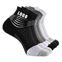 Chaussettes de sport décontractées pour hommes, personnalisables à faible MOQ, 100 % coton, semelle en tissu éponge rembourrée, absorbant la transpiration, anti-ampoules, respirantes