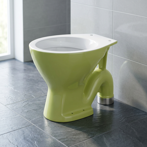 WC en céramique pour salle de bain, design rustique menthe, double couleur, avec siphon en S et en P, ensemble de toilettes européennes - Product Image 4