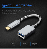 CableCreation - Cable Adaptador USB C a USB 3.0 Hembra, Cable Trenzado USB Tipo C Macho a USB A Hembra OTG, 5 Gbps, 6 Pulgadas, Gris