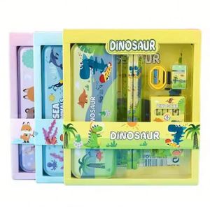 Set de Papelería Infantil con Diseño de Dibujos Animados, 7 Estilos de Empaque Personalizados y Logotipos, Bolígrafos Multifuncionales Ecológicos - Product Image 3
