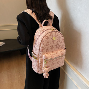 Nueva moda para mujer, mochila escolar con estampado Simple, textura de tendencia, oso, salida ligera, mochilas de hombros para mujeres y niñas - Product Image 6