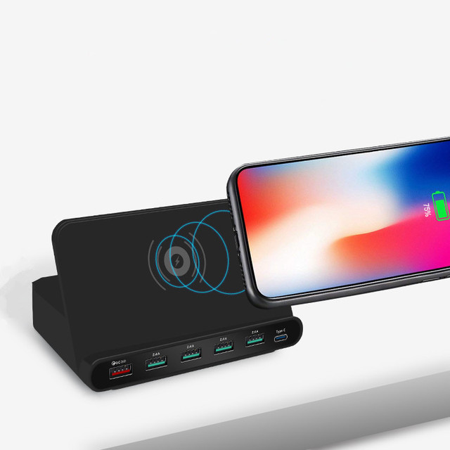 USB Charging Station 5-Ports Charging Station for Multiple Devices Multi USB Charger Station Compatible with iPhone iPad Samsung