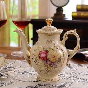 Low-price Promotion of British Characters and Flower Relief Ceramic Afternoon <b>Tea</b> Coffee <b>Set</b> - Product Image 3