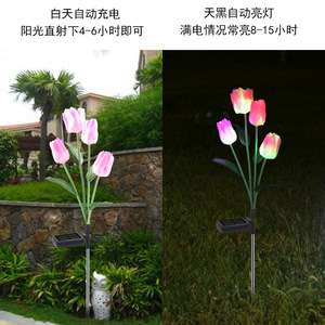 Luces Solares para Jardín con Forma de Tulipán, LED, Resistentes al Agua, Decorativas para Patio y Césped - Product Image 3