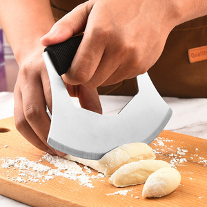 Prodotti di Tendenza 2026 Nuovi Arrivi Mezzaluna Tagliapizza Coltello a Dondolo con Lama Affilata Singola e Fodero - Product Image 5