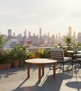 Mesa de centro redonda para exteriores, fabricada con madera de teca seleccionada, para espacios elegantes y duraderos. - Product Image 3