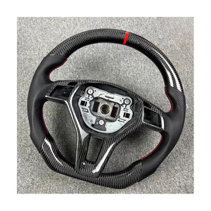 Volant en cuir pour Mercedes-Benz W204 C63 W212 W218 W207 W172 W217 GLK W205 Volant personnalisé en fibre de carbone - Product Image 3