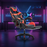 Chaise de jeu ergonomique en cuir élégante et confortable EaseNeat, pivotante, réglable en hauteur, structure stable avec repose-pieds, adaptée