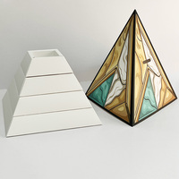 Boîte à gâteaux en forme de pyramide avec logo personnalisé, nouvelle conception, pour emporter, boîte de restauration en forme de pyramide