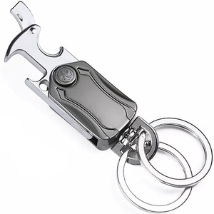 Multifunctional Keychain <b>Car</b> <b>Key</b> Pendant Zinc Alloy Black Beer Opener <b>Key</b> <b>Ring</b> Creative Modern Art Style - Product Image 1
