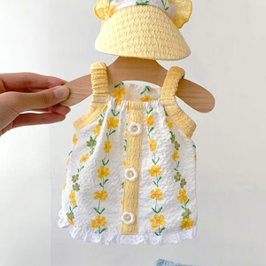 Venta al por mayor de ropa de verano para perros, vestido veraniego para mascotas con tirantes florales para perros pequeños, lindos estilos coreanos, suministros de ropa - Product Image 2