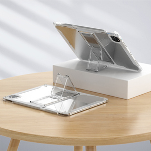 Capa de TPU para <span class=keywords><strong>iPad</strong></span> Air 11 polegadas 13 polegadas 2024 transparente com suporte dobrável e porta-lápis para tablet <span class=keywords><strong>iPad</strong></span> Pro 12.9 2022 - Product Image 2